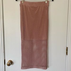 Forever 21 Dusty Pink Mesh Midi Skirt